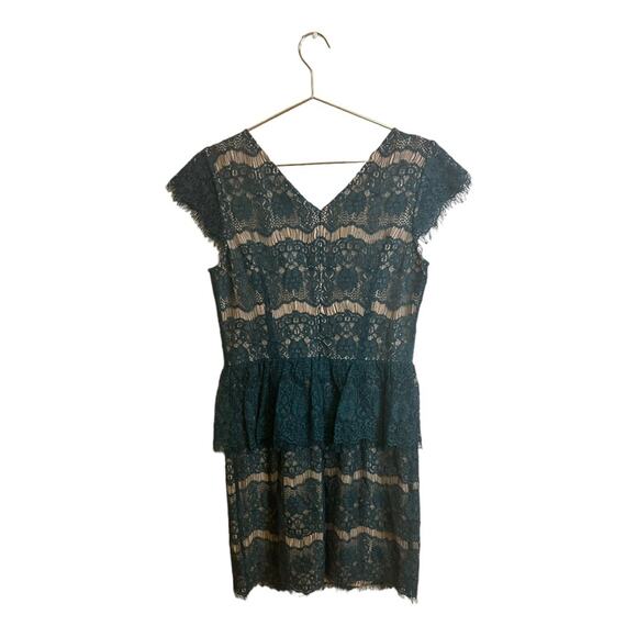 Anthropologie Maeve Elsa Peplum Dress Teal Size Medium - Picture 2 of 6